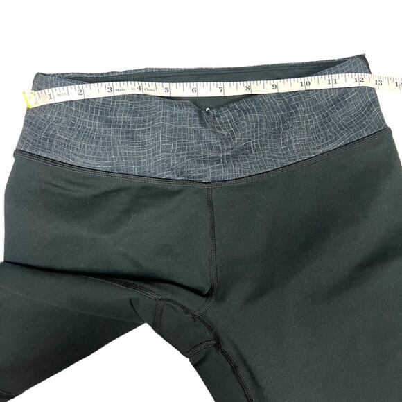 REI Co-Op Leggings Black Printed Waist Pull On Crop Active Stretch Pants Women S - Picture 5 of 12